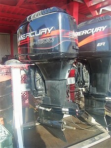 Ｆ2-254 MERCURY マーキュリー 2スト 200馬力船外機 L足 96年製 淡水（琵琶湖）のみ使用 ロアケース改 レース艇、パワーボート等