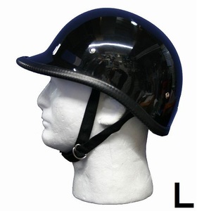 装飾用ハーフヘルメット　タイプ：ジョッキー　HA-03－ブラック－サイズL