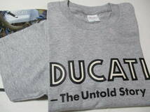 【DUCATI ビンテージロゴ 半袖Tシャツ】希少 ◎杢グレー 半袖Tシャツ 新品 L寸　検/ドカティ デスモ _画像1