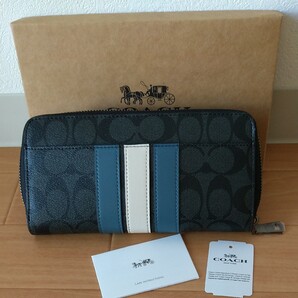 COACH 長財布 シグネチャー ストライプ