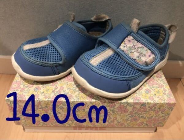 【送料無料】★IFME★イフミー★ifme CALIN★イフミーカラン★ウォーターシューズ★水色×お花柄★水陸両用★14.0cm★川遊びや水遊びに★