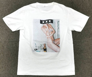 GOD SELECTIONXXX(ゴッドセレクショントリプルエックス) ガールプリントTシャツ M(白)■半袖 女性 sexy