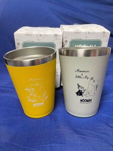 未使用 ムーミン ステンレスタンブラー グレー イエロー 2種セット MOOMIN 360ml スナフキン リトルミィ