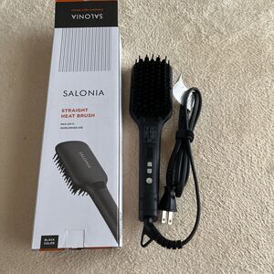 サロニア SALONIA ストレートヒートブラシ SL-012BK | MAX210℃ 海外対応 ヘアブラシ 正規品
