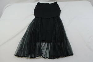 【送800円】　3354　TOGA ARCHIVES　トーガアーカイブス　デザインスカート　チュール　プリーツ　黒　34　日本製