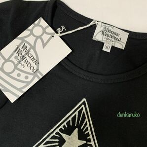 未使用タグ付き☆Tシャツ☆ブラック 黒☆ヴィヴィアンマン☆オーヴorb 刺繍☆サイズ50☆ライカ 日本製の画像2