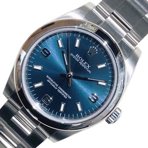 ロレックス ROLEX オイスターパーペチュアル 177200 ブルー 腕時計 ユニセックス 中古