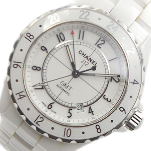 シャネル CHANEL J12 GMT H2126 セラミック ホワイト 自動巻き メンズ 腕時計 中古