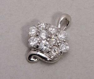 { pawnshop exhibition }Pt900* natural diamond 0.66ct pendant top *C-2226