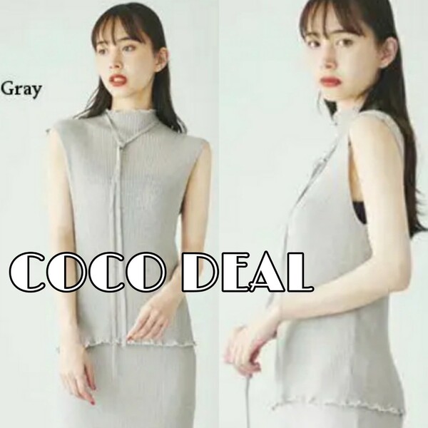 【新品タグ付】COCO DEAL 定価12000円 メロー ノースリ タートル ノースリーブ リブ メロウ