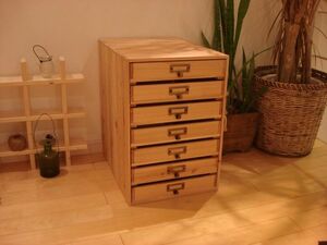 * size modification possibility *B4 nameplate 7 step drawer ②/ natural wood * wooden document case Country order possibility order possible size modification possible 