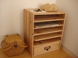 * size modification possibility * nameplate drawer attaching A3 wooden 5 step document shelves / natural wood order possibility order possible size modification possible 