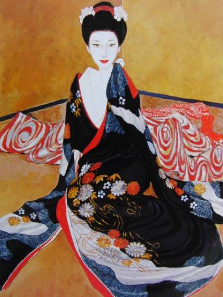 كييتشي تاكازاوا, قطف الزهور, كتاب فني نادر وكبير الحجم, يأتي مع إطار عالي الجودة, ملح, تلوين, طلاء زيتي, طبيعة, رسم مناظر طبيعية
