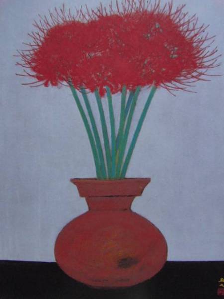 ياماموتو تاكاتو, زهور الهيجان الأحمر, كتاب فني نادر, يأتي مع إطار جديد عالي الجودة, ًالشحن مجانا, تلوين, طلاء زيتي, طبيعة, رسم مناظر طبيعية