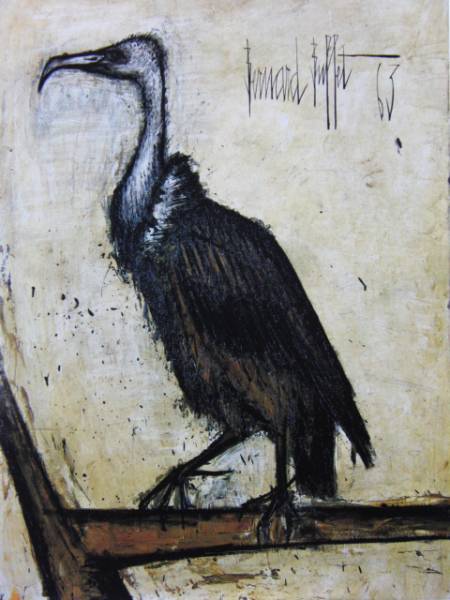 Bernard Buffet, Condor, Livre d'art extrêmement rare, Nouveau cadre inclus, iata, Peinture, Peinture à l'huile, Peintures animalières