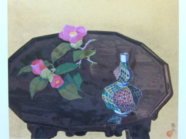 Yukame Kokura, flor de camelia de mesa, pinturas raras de libros de arte, Nuevo con marco, Buen estado, sal, cuadro, pintura al óleo, pintura de naturaleza muerta