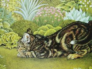 Art hand Auction 送料無料, 希少画集画, 高級新品額･額装付, 猫 ネコ ねこ cat, 絵画 油彩画 動物画, 87, 絵画, 油彩, 動物画