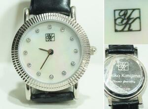 YukikoKimijimaパール文字盤 2針クオーツ女性用腕時計 レターパックプラス可 1011N10h