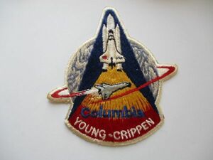 【送料無料】80s NASAスペースシャトル計画『STS-1』Columbia 刺繍ワッペン/BパッチUSAアップリケ宇宙飛行士ロケット コロンビア U4