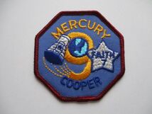 【送料無料】90s マーキュリー計画『MERCURY 9』刺繍ワッペン/アトラス パッチUSAアップリケ宇宙飛行士ロケットFaith 7デッドストック U4_画像1