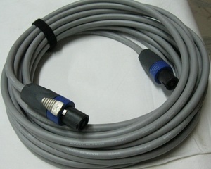 [2 pcs set ]PA for speaker cable 15m(4S8) gray with strap speakon specification 