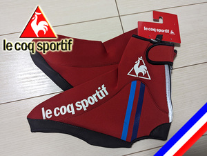 新品 le coq sportif ルコック サイクリング 訳有 防風防寒 シューズカバー M 24-25.5cm 定価6,050円 エンジ 再帰反射 ソフトシェル 自転車