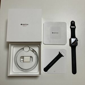 【中古美品】アップルウォッチ3 Apple Watch Series3 42mm GPS+Cellular スペースブラック ステンレススチール スポーツバンドブラック