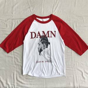 KENDRICK LAMAR [DAMN.TOUR 2017] ケンドリックラマー ベースボールTee WHITE/RED M マーチTee マーチャンダイズ