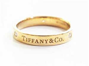 ティファニー フラットバンドリング 3P Tiffany リング ダイヤモンド K18 750 AU 指輪 約17号 メンズ ゴールド 重量5.12ｇ【中古】HB-0002