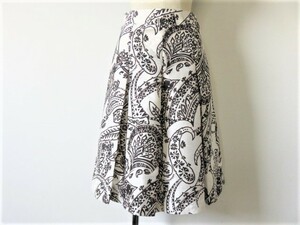 ■上質美品 【 Modify 】モディファイ 高級 日本製 スカート【38】 9号 M 送料198円 ブラウン シャンタン b1735