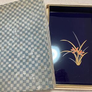 【新品美品】ネイビー トレー 小物入れ 書きもの入れ 収納 和柄