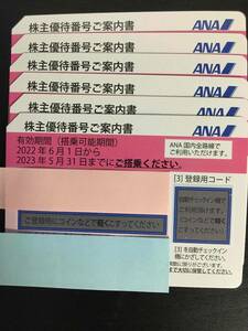 【最新】ANA全日空株主優待券６枚まで☆有効期限2023.5.31☆ 登録用パスワード連絡可