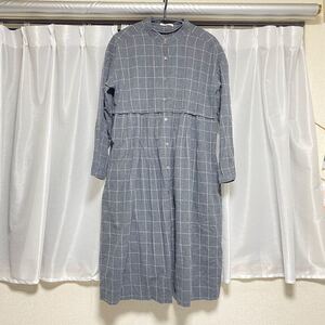 ワンピース シャツワンピ ロングシャツ ニコアンド チェック シャツ シャツワンピース