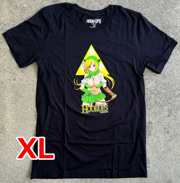 【送料無料】新品 XL Female Link T-shirt BLACK 黒 Hook-Ups ジェルミクラインindustries 女リンク半袖Tシャツ