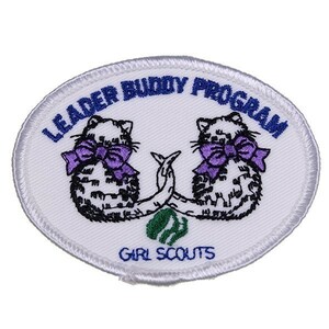 PI50 LEADER BUDDY PROGRAM GIRL SCOUTS 猫 動物 刺繍 ワッペン パッチ ロゴ エンブレム アメリカ 米国 USA 輸入雑貨