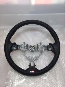 TOYOTA GAZOO Racing GR 小径 本革巻き スポーツステアリング 新品　ヴィッツ プリウスPHV アクア プリウスα ハリアー ノア ヴォクシー CH