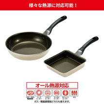 フライパン 深型 26cm ih ガラス蓋付き/玉子焼き セット こびりつきにくい 玉子焼き器 卵焼き 炒め鍋 鍋 アルミ 軽量 ガス火 M5-MGKYM00107_画像4