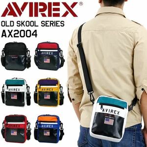 迅速配送 ショルダーバッグ 縦型 AVIREX アヴィレックス オールドスクール 撥水加工 AX2004 2WAYバッグ アビレックス ブルー