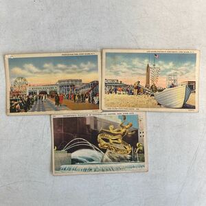 アンティークポストカード アメリカ ニューヨーク 3枚 戦前絵葉書 絵葉書 レトロ ビンテージ 絵はがき