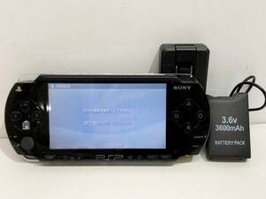 動作品★SONY(ソニー) PSP 「プレイステーション・ポータブル」ブラック PSP1000 バッテリー2個付属 ゲーム機
