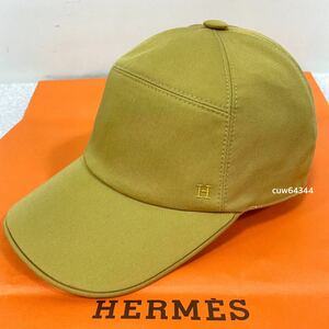 国内正規品 極美品 HERMES 57サイズ エルメス ベースボール アイコン コットン キャップ 帽子 セリエボタン Hロゴ 
