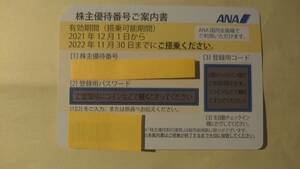 ANA株主優待券_期限（2022/11/30搭乗まで）