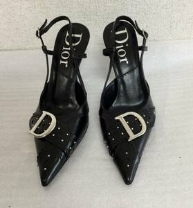 クリスチャンディオール　Christian Dior　イタリア製　バックベルトパンプス　