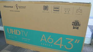 ハイセンス 43V型 4K内蔵液晶テレビ 43A6G YouTube対応★送料無料★(一部地域は追加分必要)