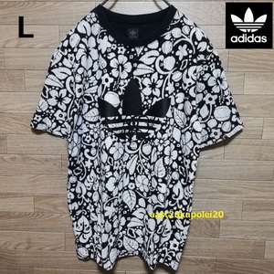 adidas originals Adidas Originals FLOWER цветок botanikaru цветочный принт общий рисунок большой to зеркальный . il Logo принт футболка L черный 