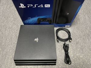 (中古)SONY プレイステーション4 Pro PS4 Pro本体 1TB CUH-7200BB01 ジェット・ブラック 本体のみ 状態D 読み込み速度が遅い(送料無料)