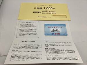 1404■　西松屋 株主優待券 有効期限2022年11月17日 1000円分