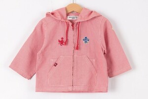 メンズクラブ ミニ ジャケット ブルゾン チャック フード付き 女の子用 80サイズ 赤 ベビー 子供服 MEN'S CLUB MINI