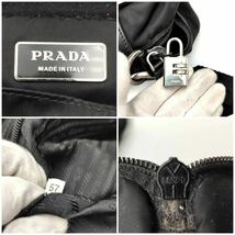 1円【極美品】 PRADA プラダ ビジネスバッグ ブリーフケース ショルダーバッグ 2way ナイロン×レザー 三角ロゴ 三角プレート ブラック_画像10