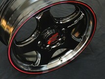 送料無料 200系 ハイエース RMPレーシング R05HC ブラック レッドライン 225/50R18 ヨコハマ パラダ PA03 ホワイトレター_画像3